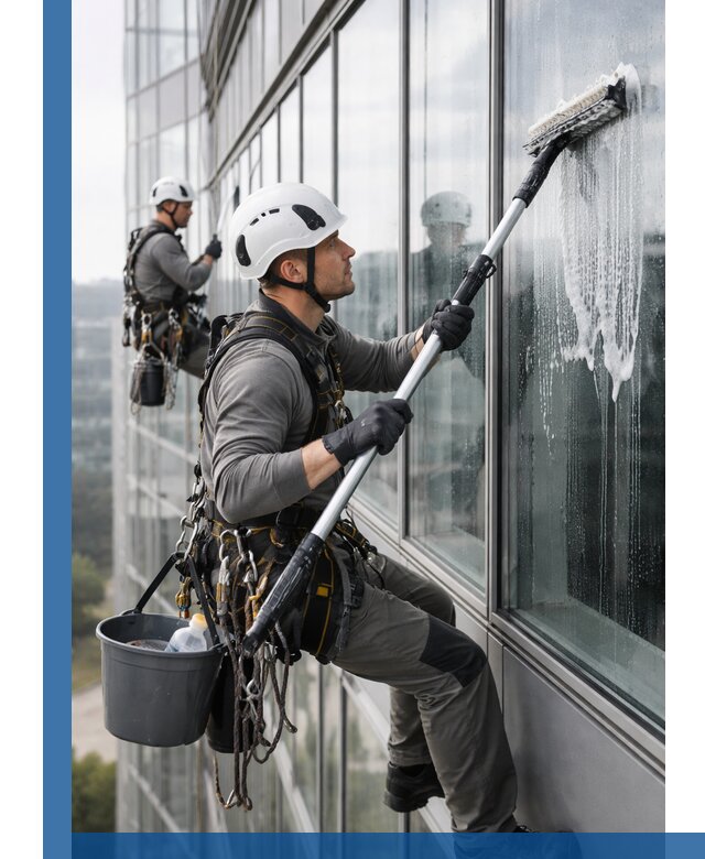 Высотная мойка сплошного остекления с выездом в Сургуте