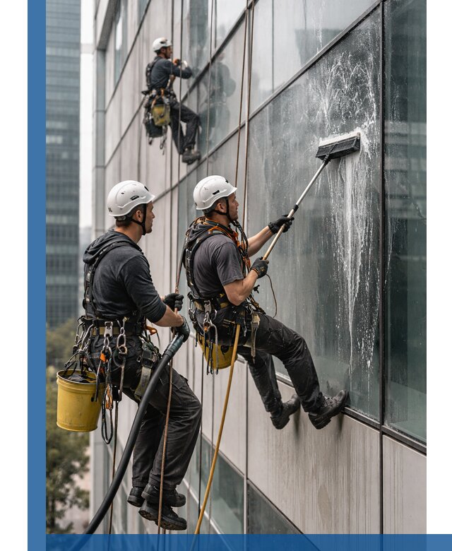 Профессиональная высотная мойка фасадов зданий в Сургуте