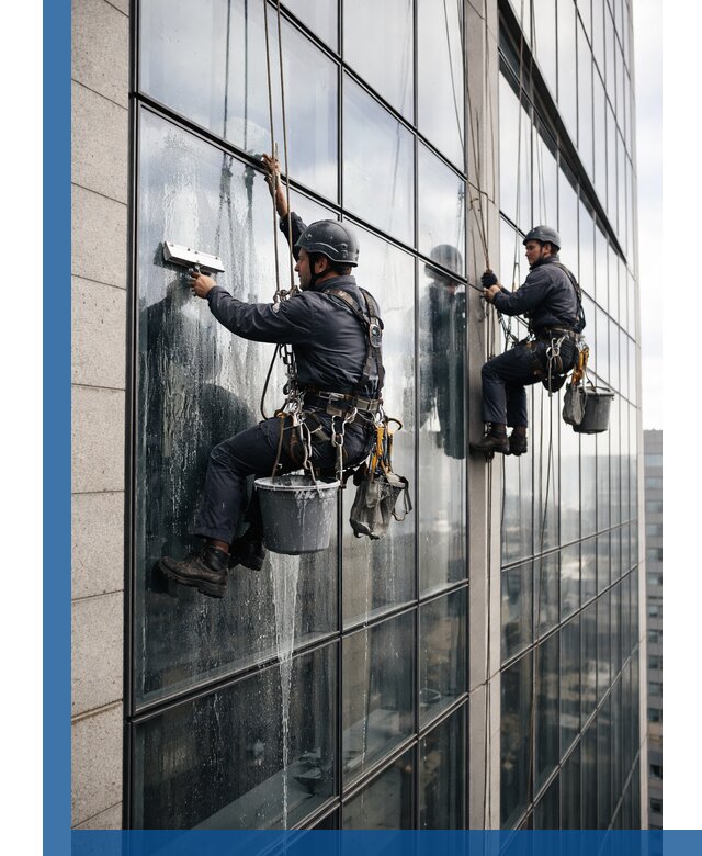 Профессиональная мойка стеклянных фасадов зданий в Сургуте