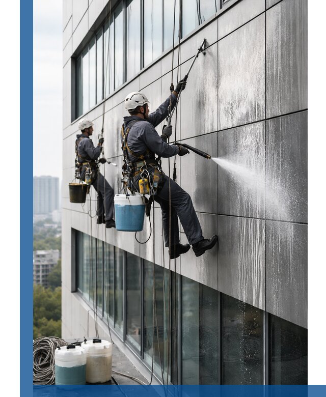 Профессиональная мойка вентилируемых фасадов в Сургуте