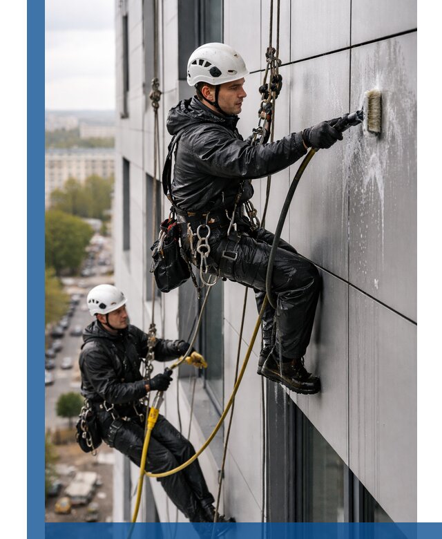 Профессиональная мойка фасада из композита в Сургуте