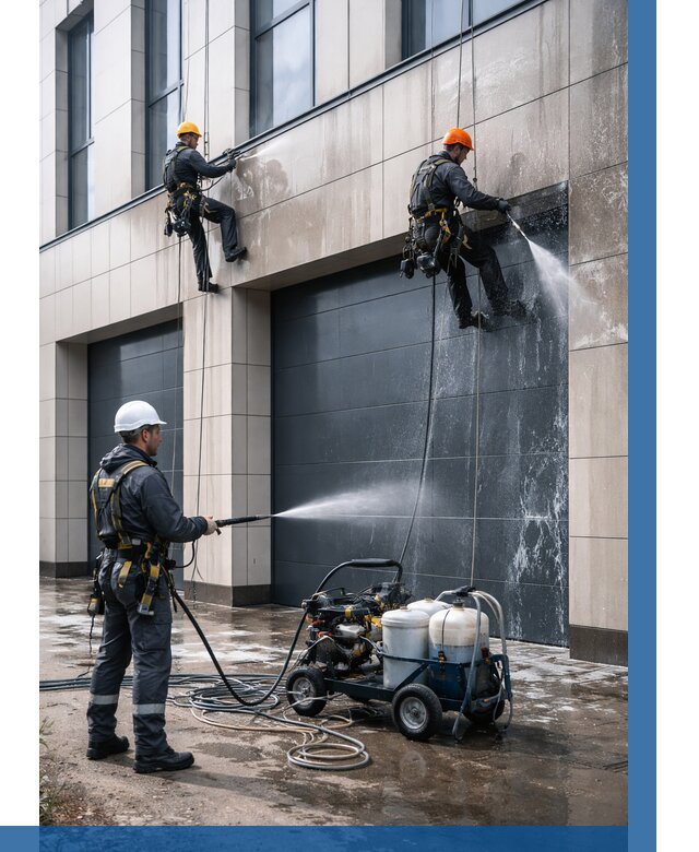 Послестроительная мойка фасада в Сургуте от 307 р. | ВЫСОТНИК-Срг