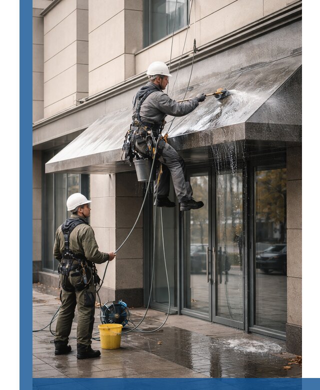 Профессиональная мойка козырьков и навесов в Сургуте