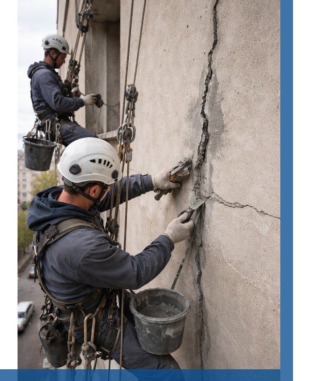 Заделка трещин на фасаде в Сургуте от 920 р. | ВЫСОТНИК-Срг