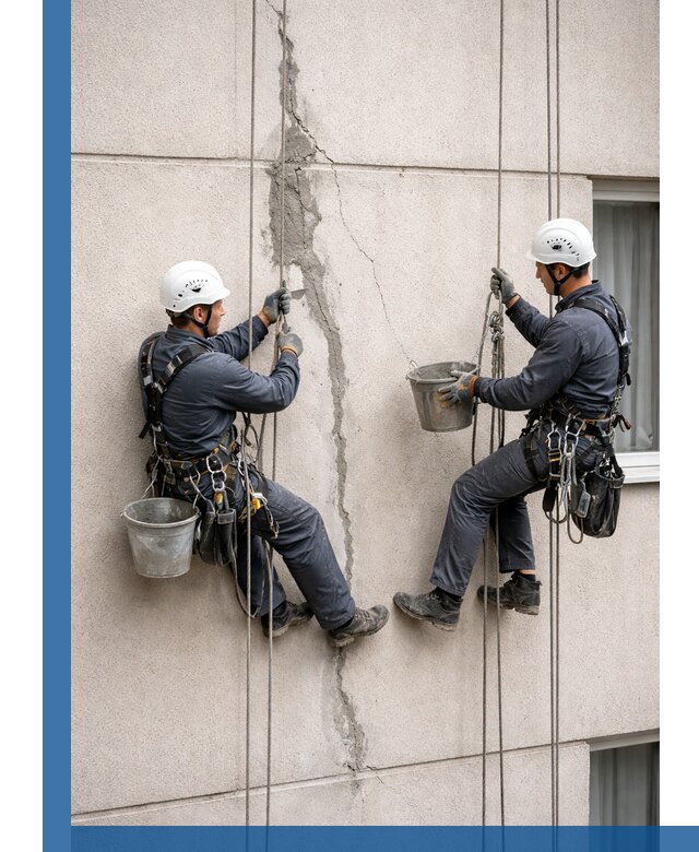 Заделка трещин на фасаде в Сургуте с гарантийным ремонтом