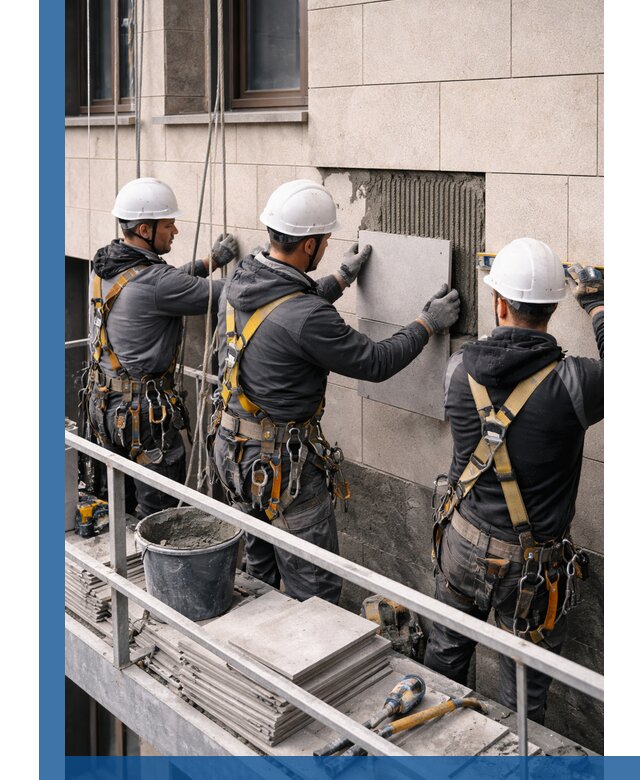 Ремонт облицовки фасада плиткой в Сургуте с гарантией