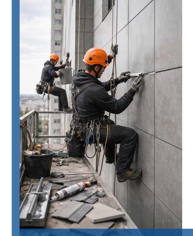 Профессиональный ремонт фасада из керамогранита в Сургуте