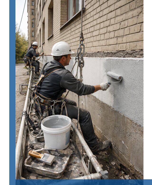 Окраска цоколя здания в Сургуте профессионально и надежно