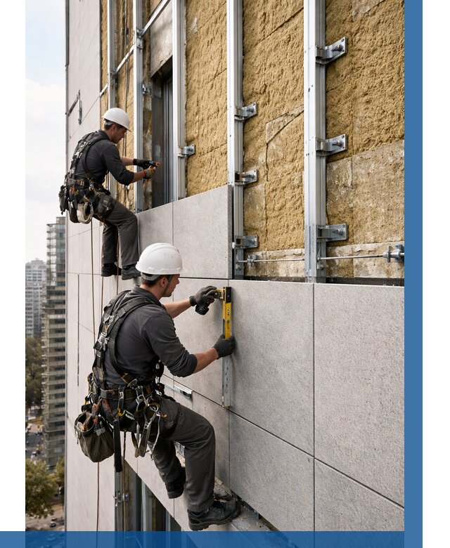 Монтаж вентилируемого фасада в Сургуте от 3578 р. | ВЫСОТНИК-Срг