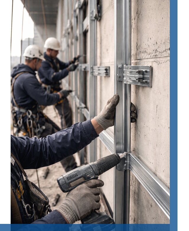 Монтаж подсистемы вентфасада в Сургуте от 869 р. | ВЫСОТНИК-Срг