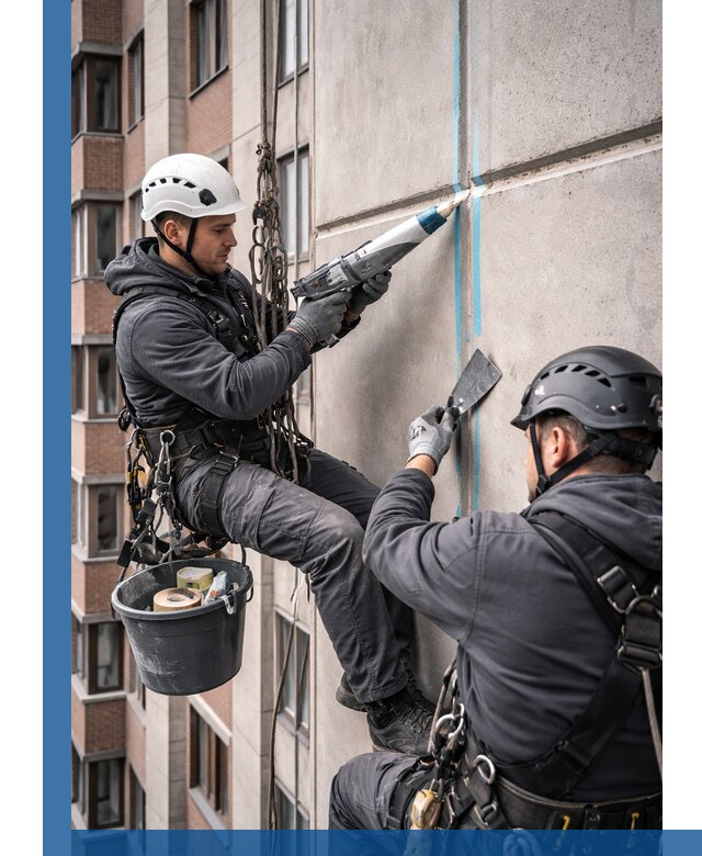 Вторичная герметизация швов фасада и кровли в Сургуте