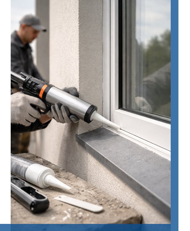 Герметизация монтажных швов окон в Сургуте от 664 р. | ВЫСОТНИК-Срг