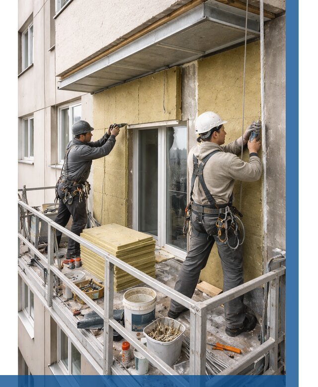 Утепление балкона снаружи в Сургуте от 1636 р. под ключ ВЫСОТНИК-Срг