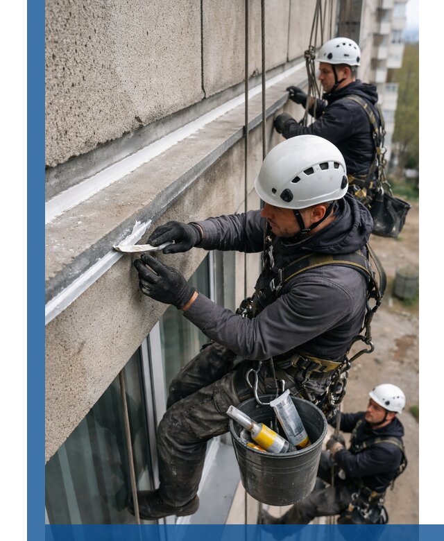 Герметизация примыкания балкона в Сургуте под ключ с гарантией