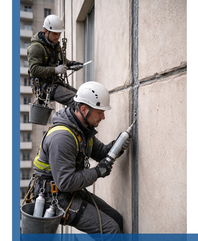 Герметизация деформационных швов фасада в Сургуте качественно