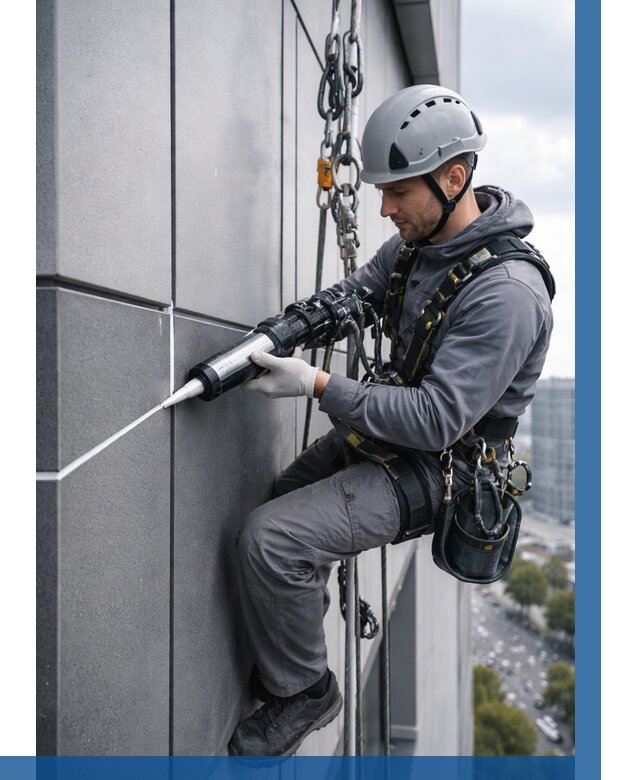 Герметизация стыков фасадных панелей в Сургуте от 6644 р.| ВЫСОТНИК-Срг