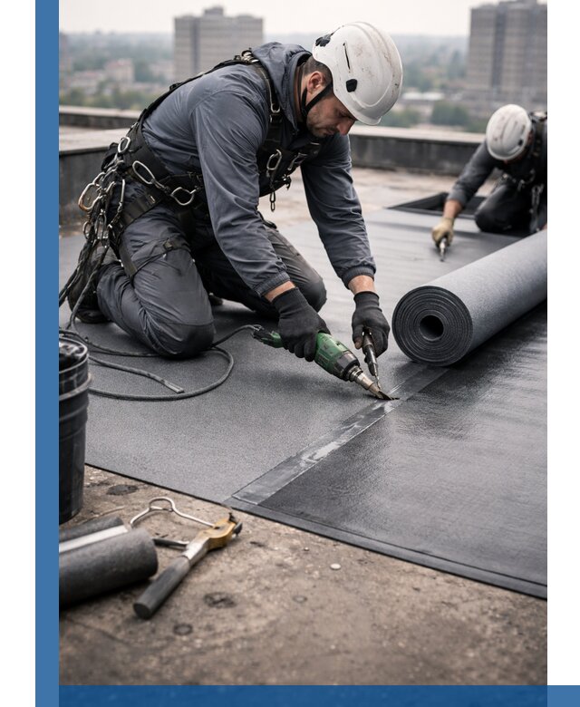 Ремонт мягкой кровли в Сургуте с выездом промальпинистов