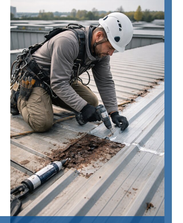 Ремонт профнастила на кровле в Сургуте от 716 р. | ВЫСОТНИК-Срг