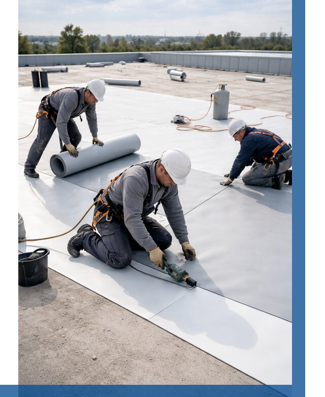 Монтаж мембранной кровли под ключ в Сургуте от 1227 р. | ВЫСОТНИК-Срг