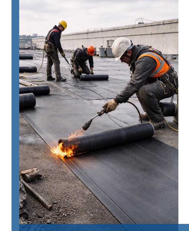 Монтаж наплавляемой кровли в Сургуте профессионально