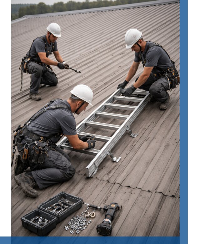 Монтаж кровельной лестницы в Сургуте от 4600 р. | ВЫСОТНИК-Срг