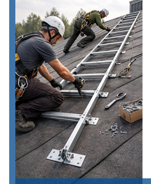 Профессиональный монтаж кровельной лестницы в Сургуте под ключ