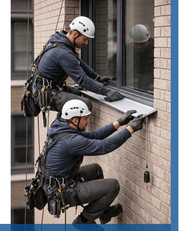 Монтаж оконных отливов под ключ в Сургуте от 3578 р. | ВЫСОТНИК-Срг