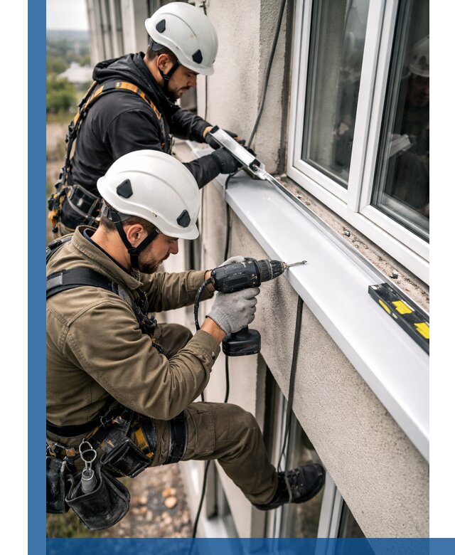 Профессиональный монтаж оконных отливов и отведения воды в Сургуте