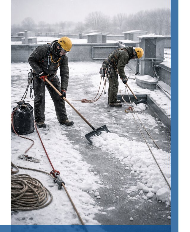 Очистка крыши от снега в Сургуте от 7667 р. | ВЫСОТНИК-Срг