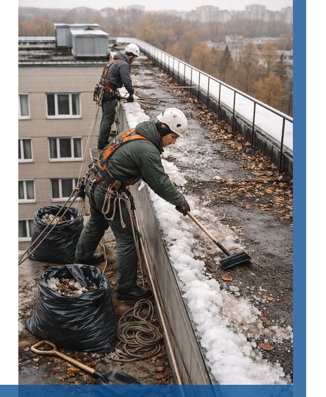 Очистка кровли по периметру в Сургуте от 562 р. | ВЫСОТНИК-Срг