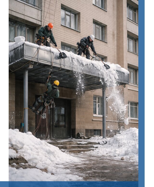 Очистка козырьков от снега в Сургуте от 3578 р. | ВЫСОТНИК-Срг