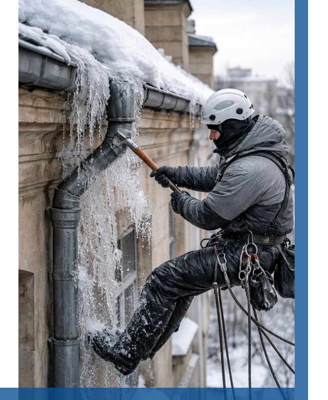 Очистка водостоков от льда в Сургуте от 3578 р. | ВЫСОТНИК-Срг