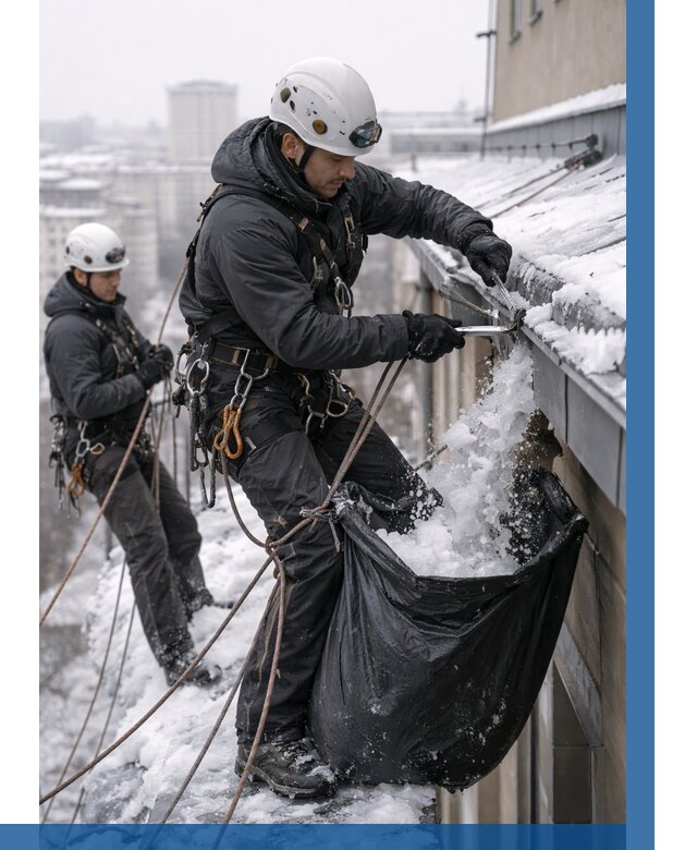 Аварийная очистка крыши в Сургуте под ключ от 307 р. | ВЫСОТНИК-Срг