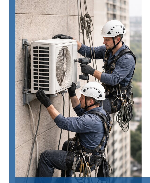 Монтаж внешнего блока кондиционера в Сургуте установка и крепление