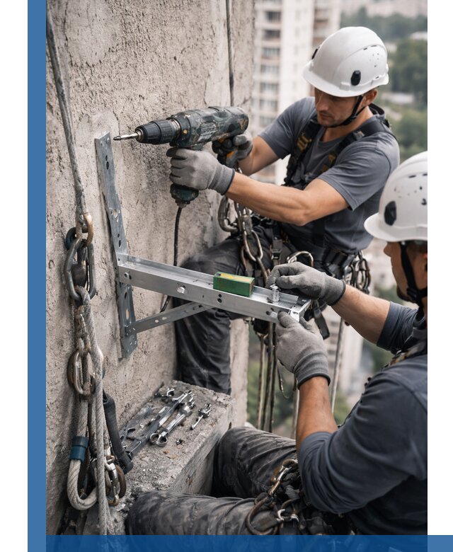 Установка кронштейнов кондиционера и крепежа в Сургуте