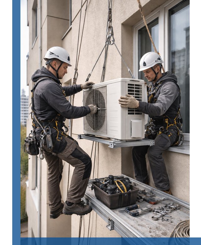 Перенос внешнего блока кондиционера в Сургуте с монтажом и крепежом