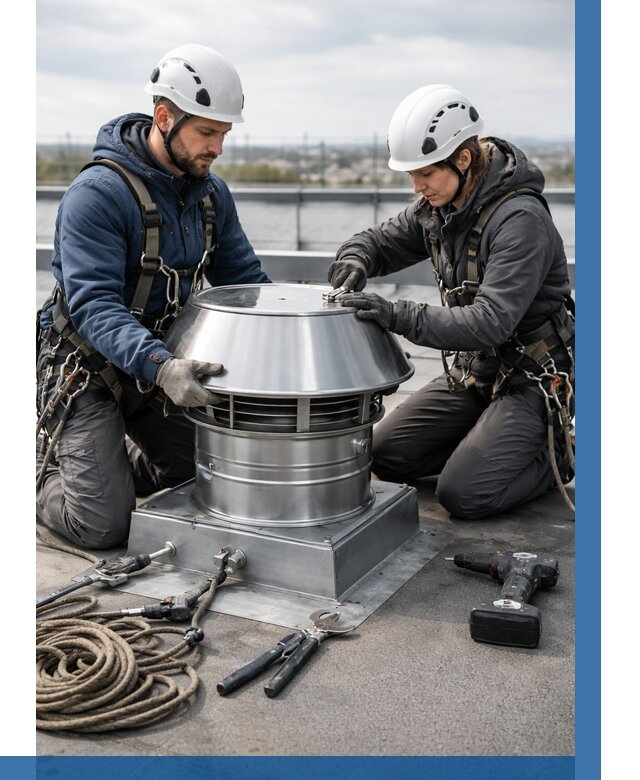 Установка дефлекторов на кровле в Сургуте от 4600 р. | ВЫСОТНИК-Срг