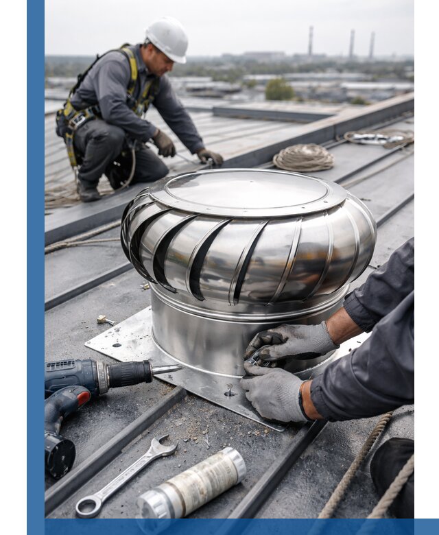 Установка дефлекторов на кровле в Сургуте профессионально