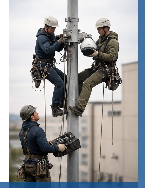 Установка видеокамер на мачте в Сургуте от 8689 р. | ВЫСОТНИК-Срг