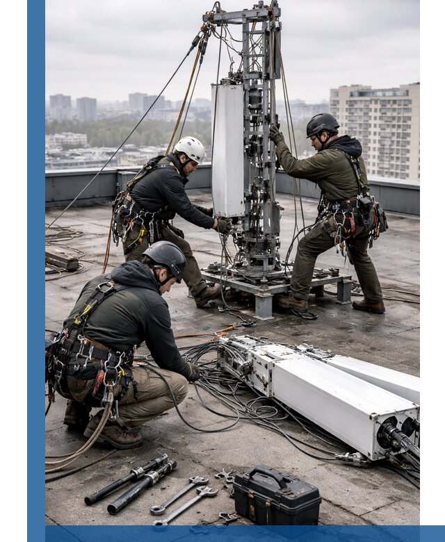 Демонтаж антенн на крыше зданий в Сургуте с гарантией