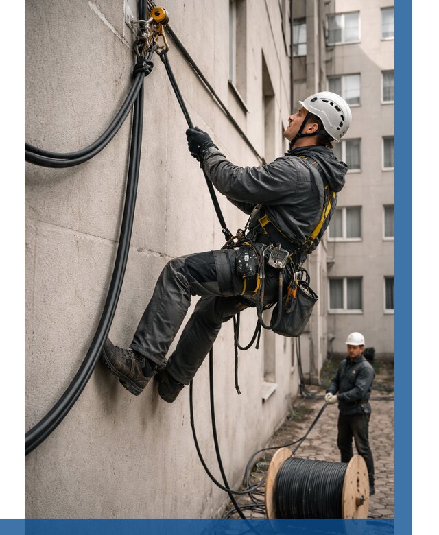 Протяжка кабеля питания на высоте в Сургуте от 460 р. | ВЫСОТНИК-Срг