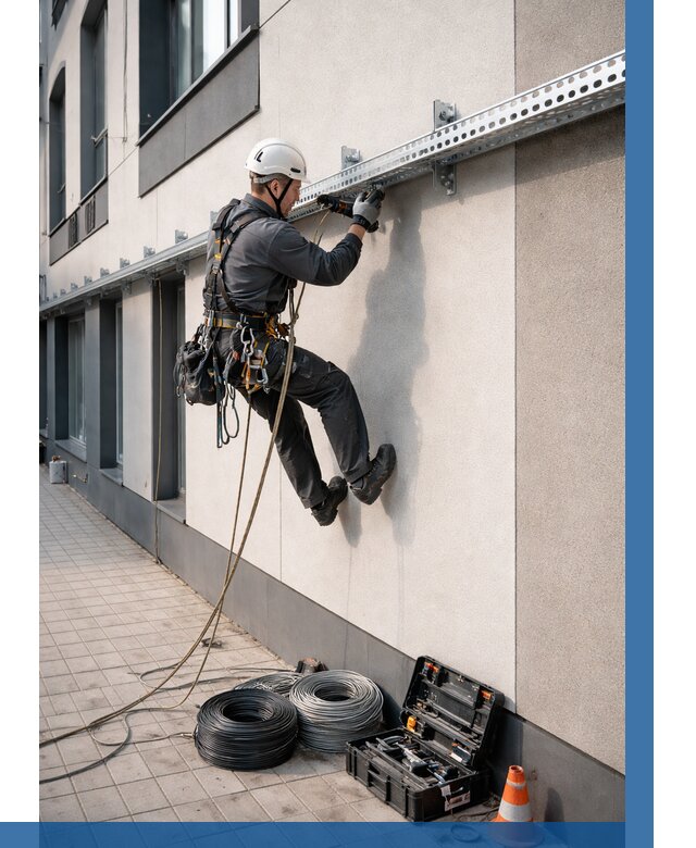 Монтаж кабельных лотков на фасаде в Сургуте от 1227 р. | ВЫСОТНИК-Срг