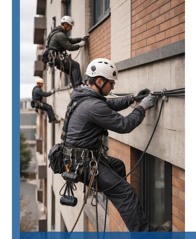 Крепление кабеля на фасаде монтаж и крепеж в Сургуте