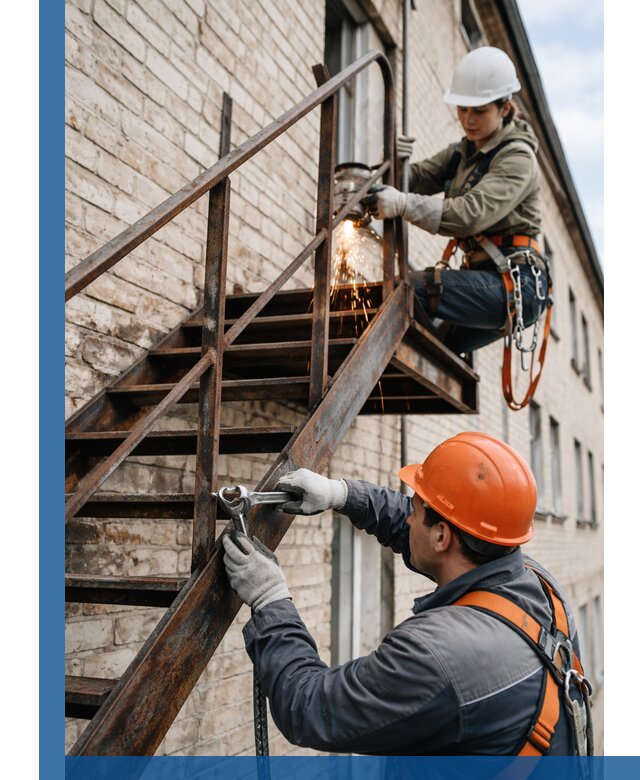 Ремонт и восстановление пожарных лестниц с выездом в Сургуте