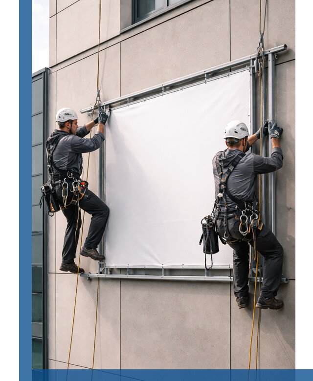 Монтаж наружной рекламной вывески в Сургуте под ключ