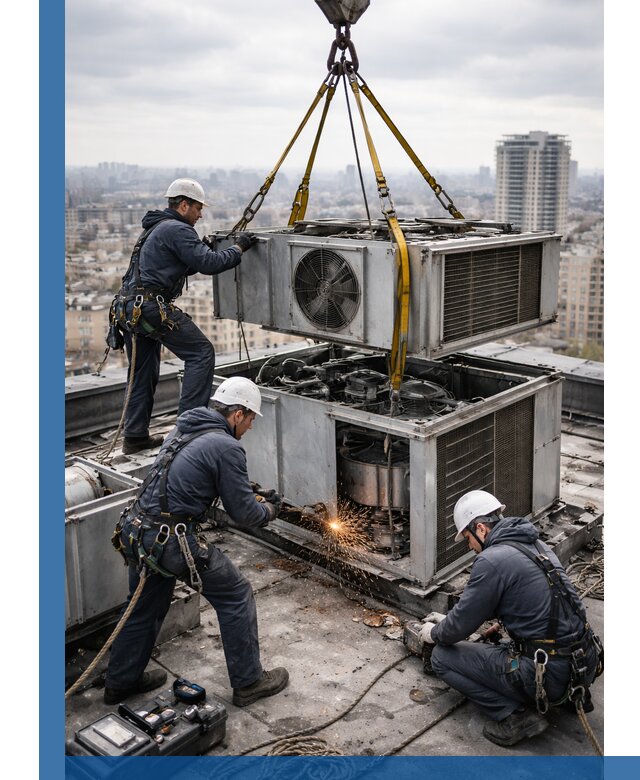 Демонтаж крышной установки в Сургуте любой сложности