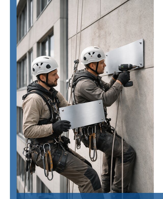 Монтаж табличек и указателей в Сургуте для зданий и сооружений