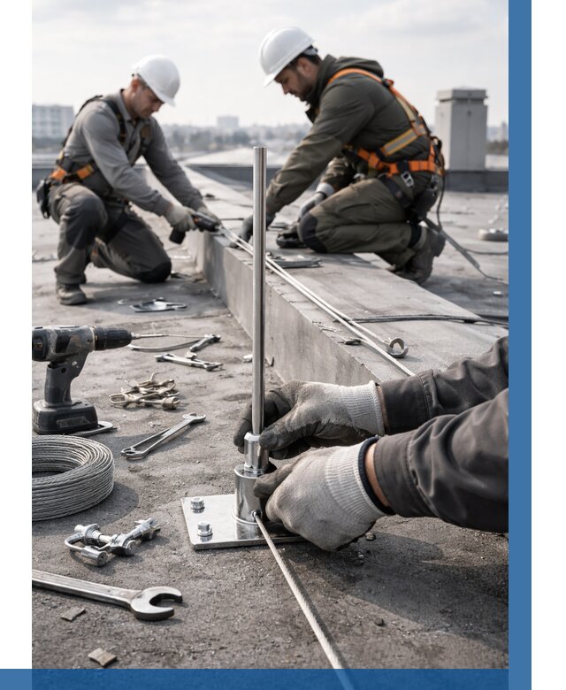 Монтаж молниезащиты на кровле в Сургуте цена от 25555 р. | ВЫСОТНИК-Срг