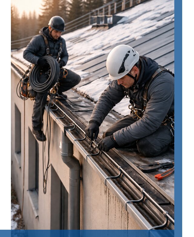 Монтаж греющего кабеля на кровле в Сургуте от 460 р. | ВЫСОТНИК-Срг
