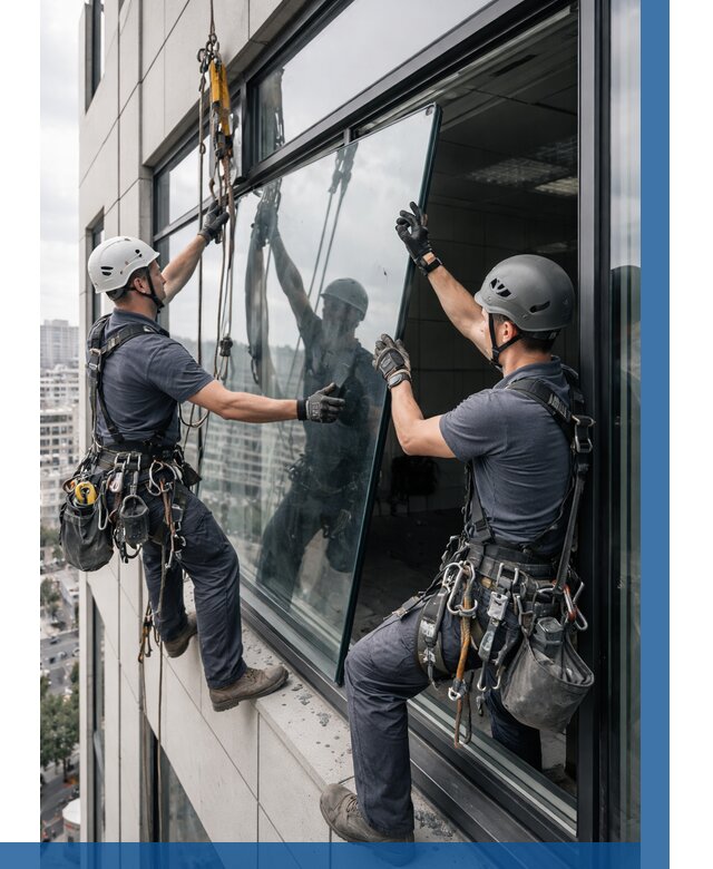 Замена стеклопакетов на высоте в Сургуте от 5622 р. | ВЫСОТНИК-Срг